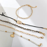 1/5pc/set Bohemia Shell Chain Anklet Sets For Women Sequins Ankle Bracelet On Leg Foot Trendy Summer Beach Jewelry Gift