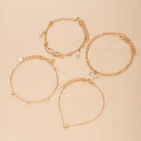 5Pcs Bohemian Pineapple Pearl Anklet for Women Fashion Simple Temperament Ladies Infinite Ankle Bracelets Jewelry Star Anklets