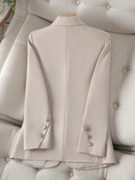 Women Ladies Autumn Winter Outwear Formal Blazer Beige Female Long Sleeve Single Breasted Solid Work Wear Jacke Women Blazer